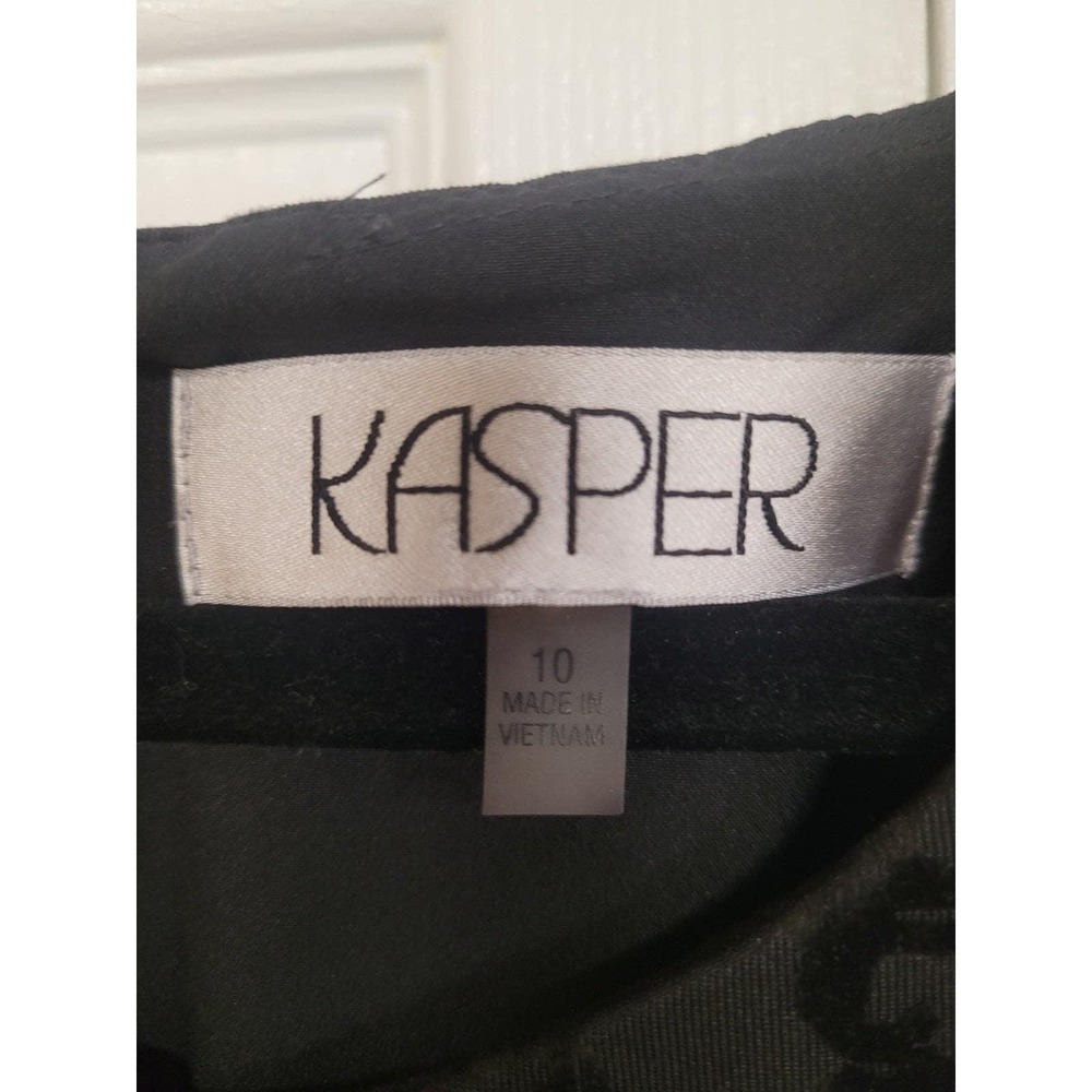 Kasper Black Damask Sheath Dress Party Wedding Classy Size 10/14‎ NWT - Picture 2 of 7